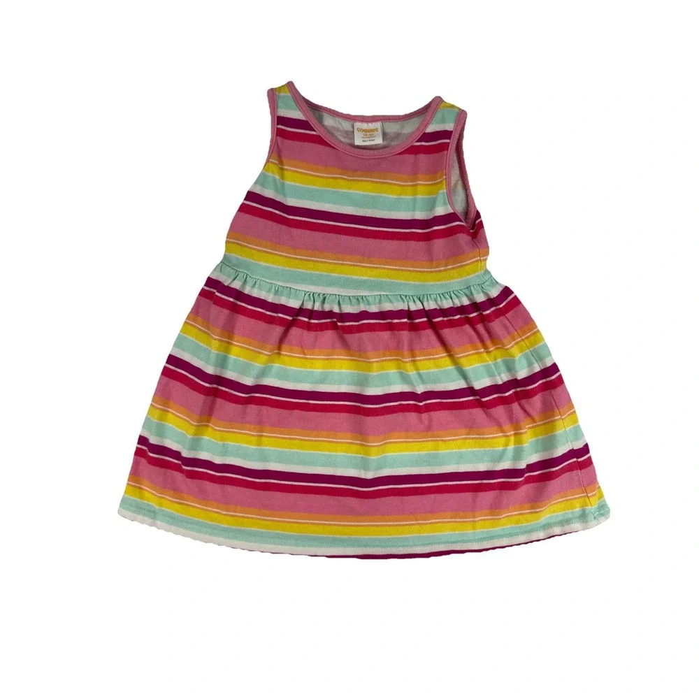 Gymboree Baby Toddler Girls Sleeveless Tank Striped Sundress, Pink, 18-24 Months